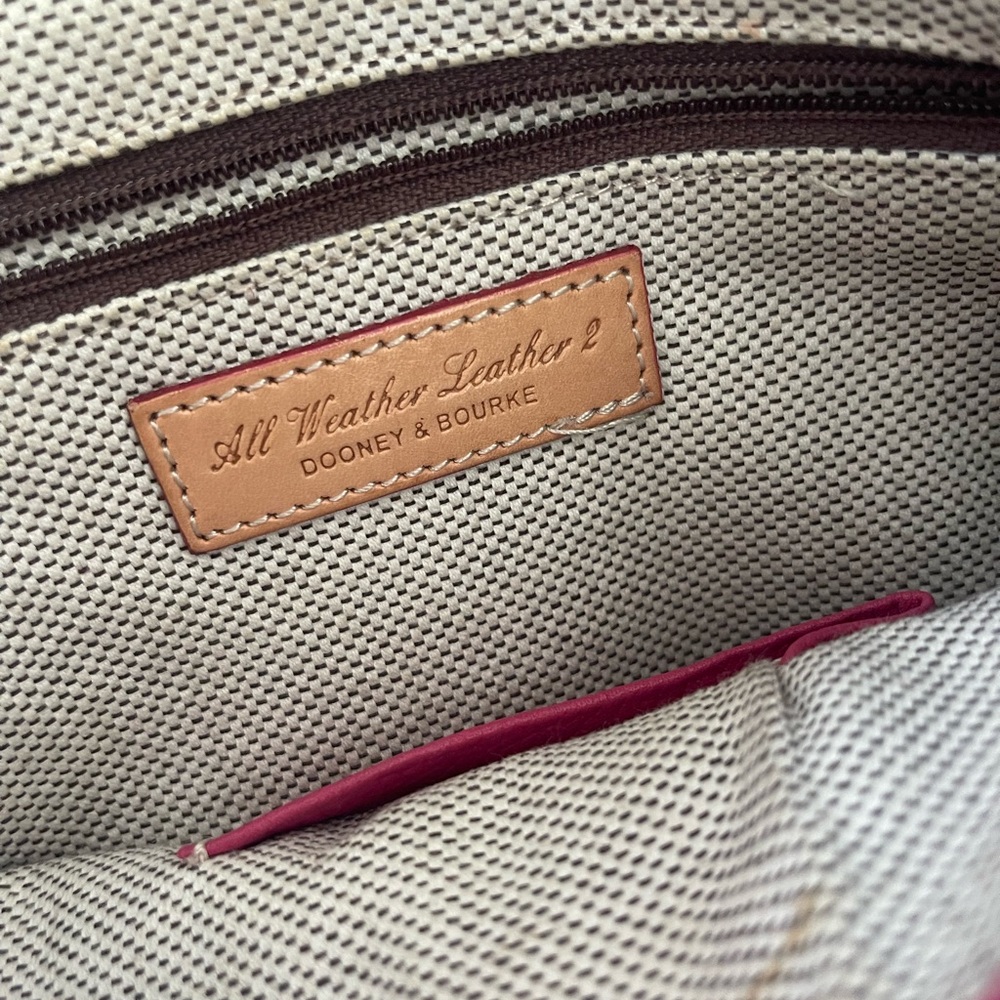 Pink Leather Dooney&Bourke Mini Shoulder Bag with Tan Trim Summer Bag - Picture 7 of 7